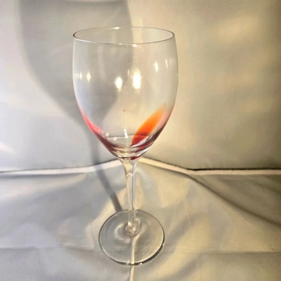 Nordic Crystal Wine Glass w/ Red Teardrop Gradient Stem Replacement Piece 8.75 " - Picture 7 of 11